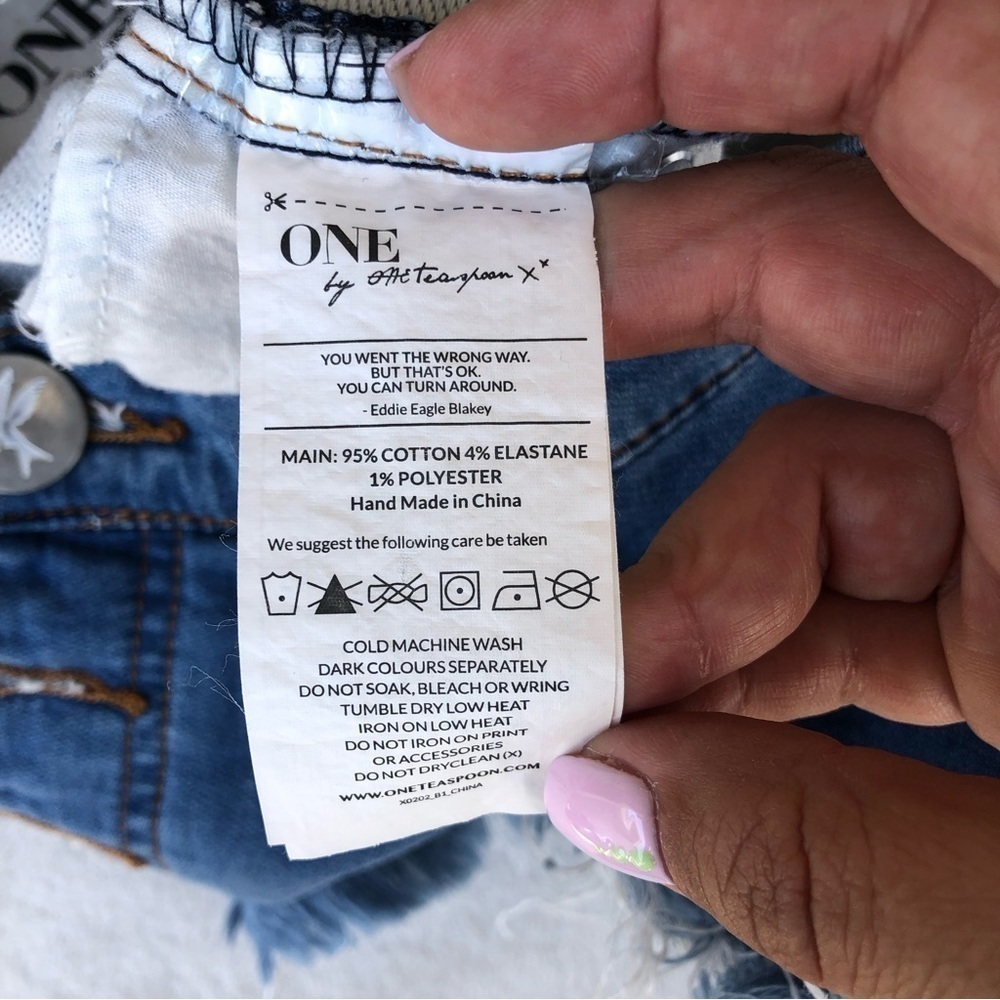 One Teaspoon Lovers Denim Jean Shorts Button Fly Size 28 - Picture 10 of 10